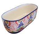 Mexican Talavera Rectangular Planter - Espiga -